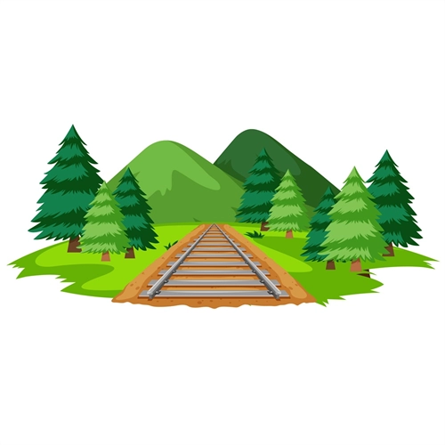Summer Theme Nature Railway Track Transparent Sticker